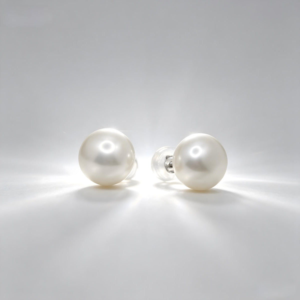 Genuine Freshwater Pearl Drop Earrings, Shining White, Solid S925 Silver Posts