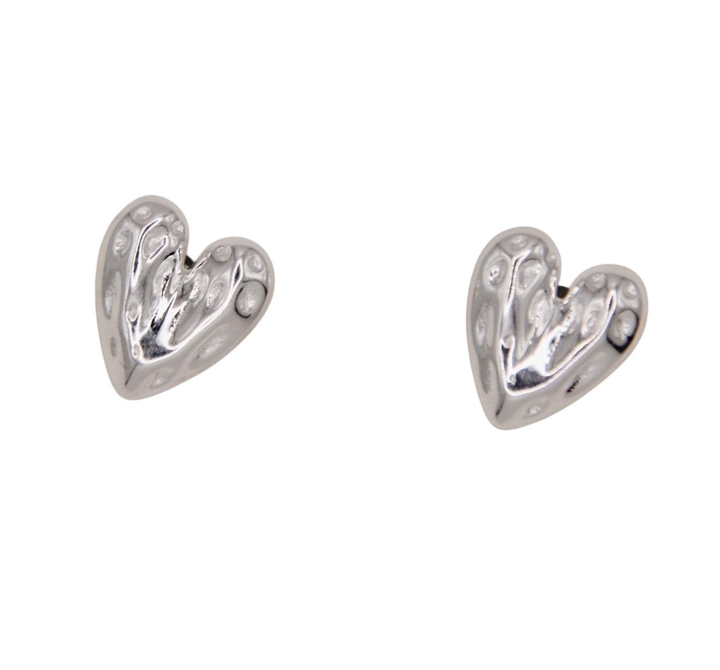 Hammered Heart Earrings, Imperfect Love Jewelry