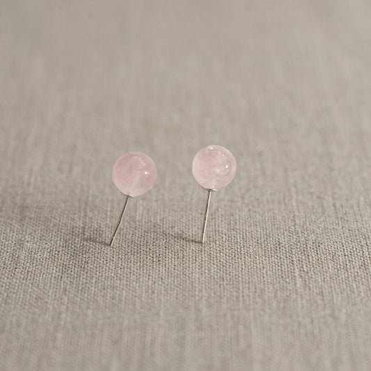 Handmade 8mm Nature Gemstone Stud Earrings