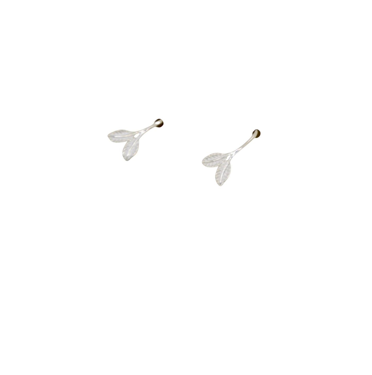 Delicate Leaves Earrings - Silver Finish, Nature Inspired