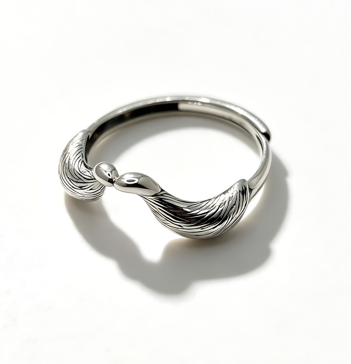 Delicate Samara Wing Adjustable Silver Ring • Handcrafted 925 Sterling Silver Nature Inspired Botanical Jewelry