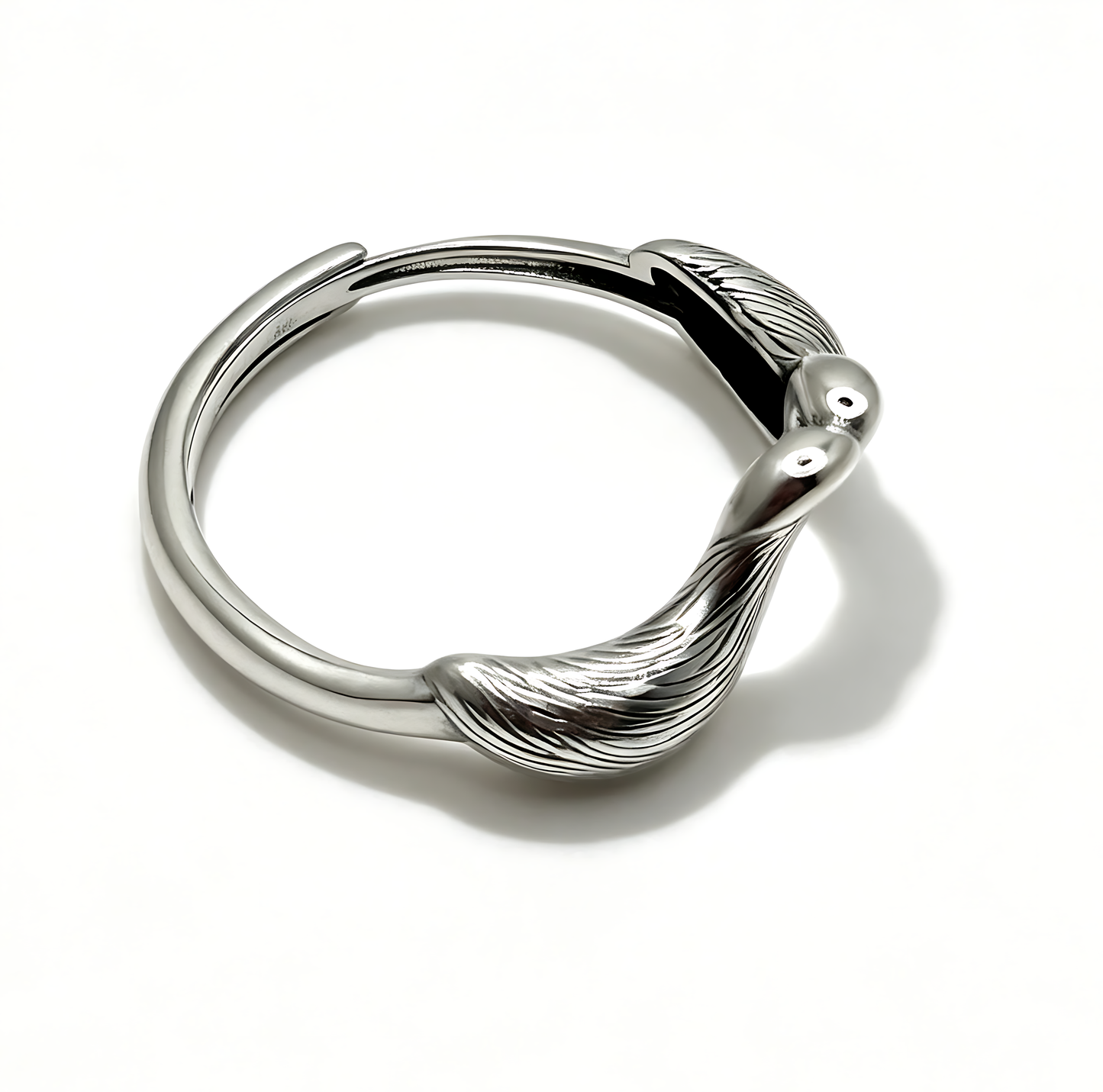 Delicate Samara Wing Adjustable Silver Ring • Handcrafted 925 Sterling Silver Nature Inspired Botanical Jewelry