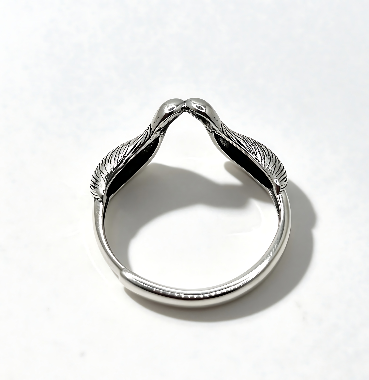 Delicate Samara Wing Adjustable Silver Ring • Handcrafted 925 Sterling Silver Nature Inspired Botanical Jewelry