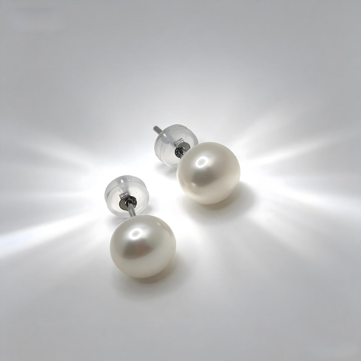 Genuine Freshwater Pearl Drop Earrings, Shining White, Solid S925 Silver Posts