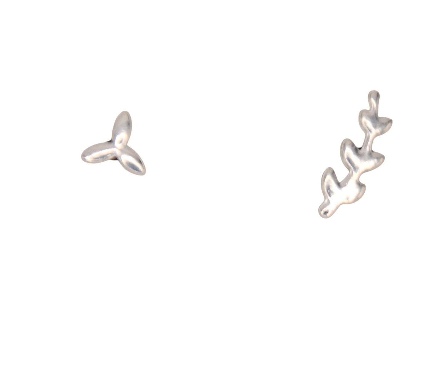 Asymmetric Leaf Earrings - Nature Inspired Jewelry