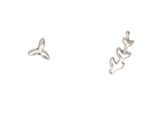Asymmetric Leaf Earrings - Nature Inspired Jewelry