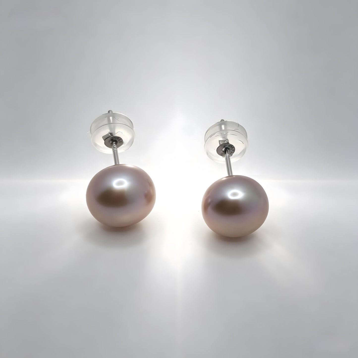 Genuine Purple Freshwater Pearl Drop Earrings, Solid S925 Silver Posts, Dainty Minimalist Jewelry