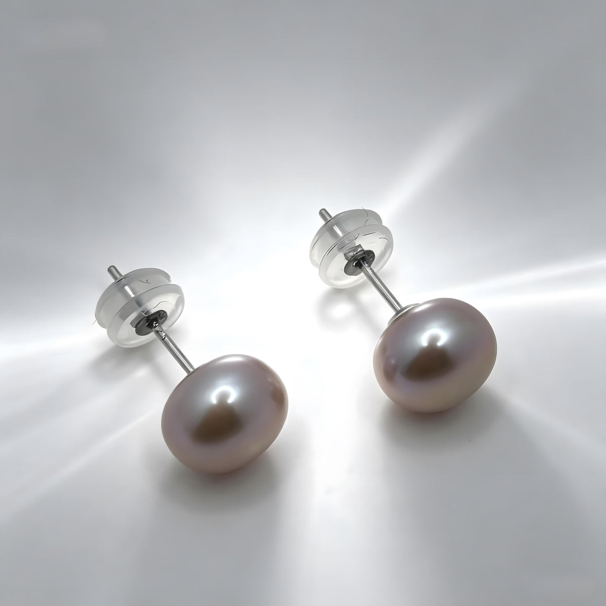 Genuine Purple Freshwater Pearl Drop Earrings, Solid S925 Silver Posts, Dainty Minimalist Jewelry