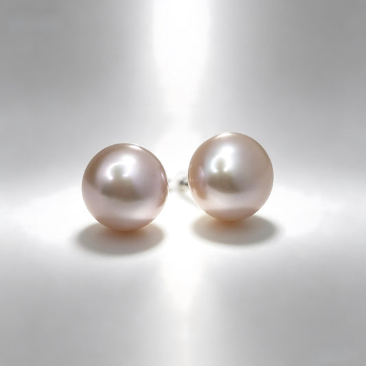 Genuine Purple Freshwater Pearl Drop Earrings, Solid S925 Silver Posts, Dainty Minimalist Jewelry