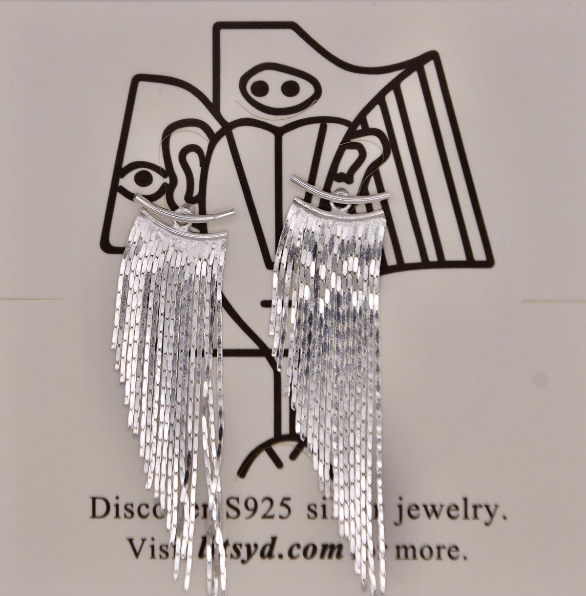 S925 Sterling Silver Tassel Earrings - Elegant Dangle Jewelry
