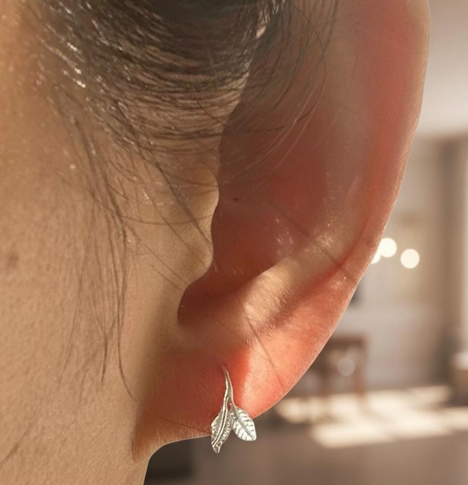 Leaves. S999 Silver, Delicate Leaves Earrings, Nature Inspired