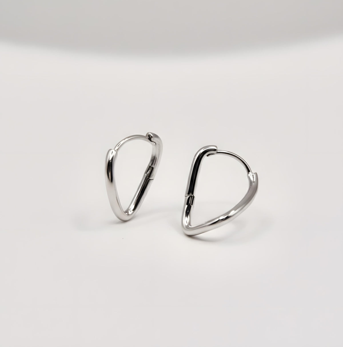 S925 Sterling Silver, Abstract Hoop Earrings - Modern Geometric Jewelry