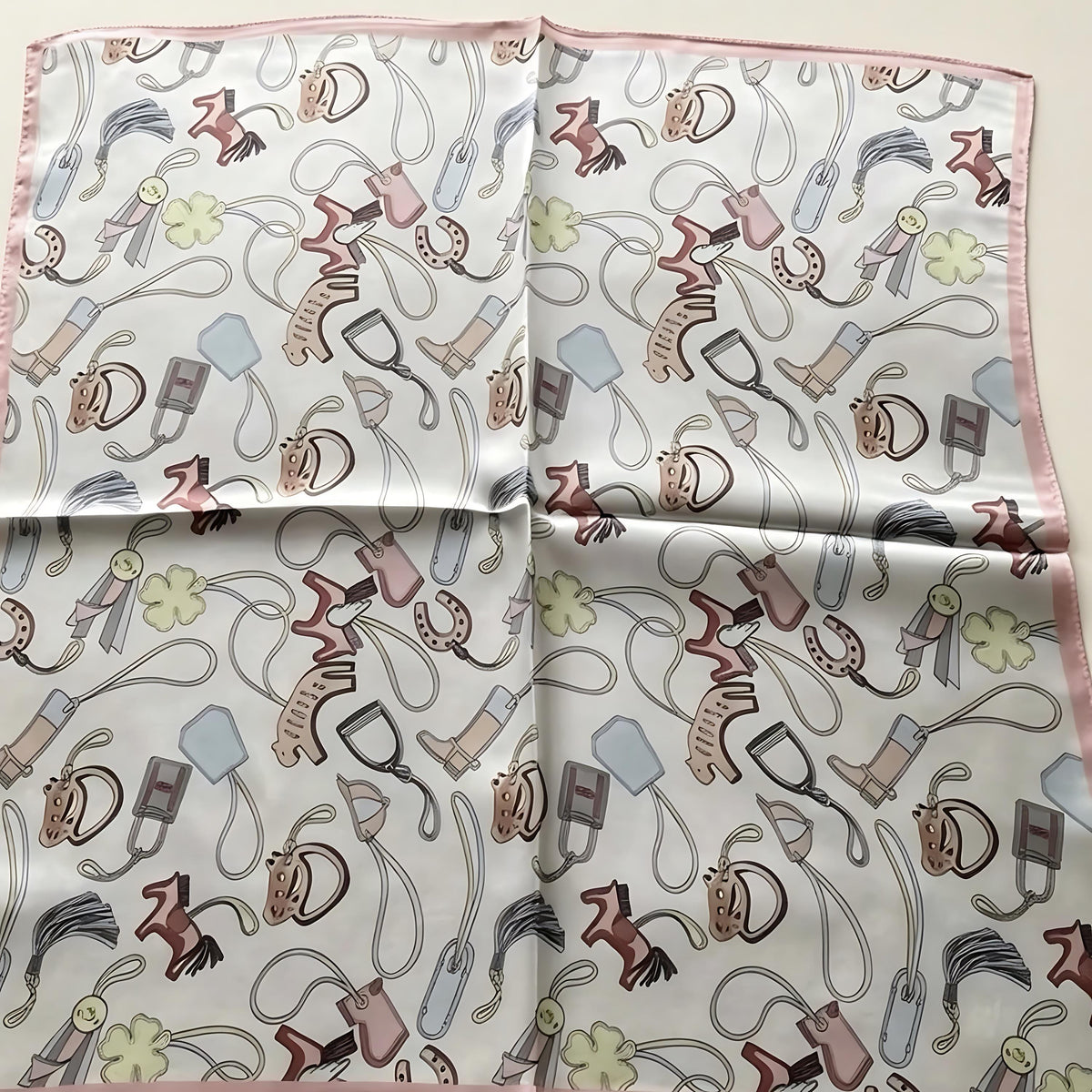 Pink horse. Mulberry Silk Scarf