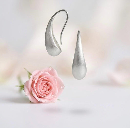 S925 Sterling Silver, Everyday jewelry, Big water drop earrings