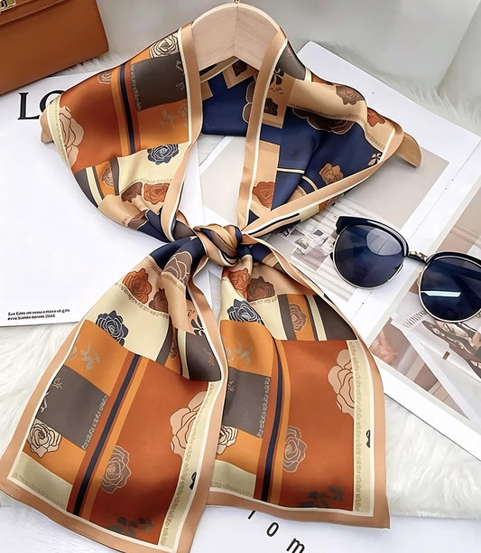 Autumn dream. Double side Mulberry Silk long Scarf