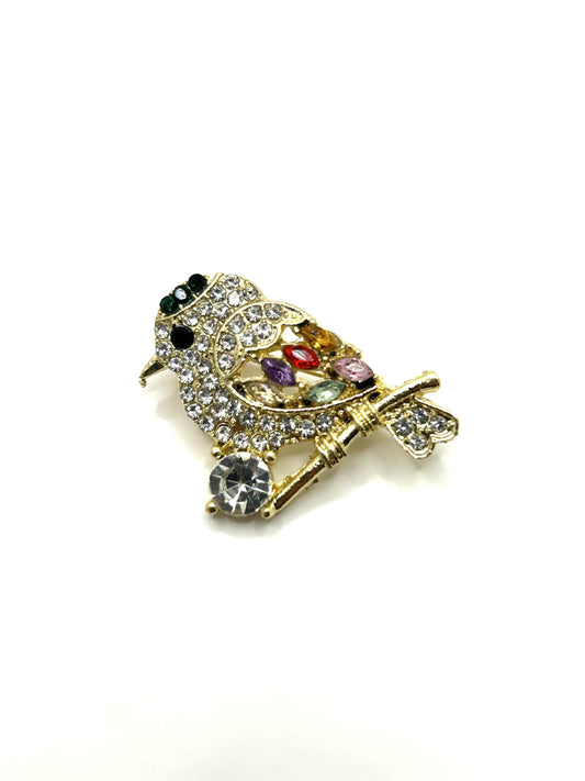 Bird Brooch | Hand-Set Crystal Floral Brooch for Women | Vintage-Inspired Statement Jewelry Gift for Her