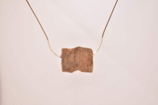 Handcrafted Vietnam Agarwood Oud Pendant Necklace, Sterling Silver, Genuine Leather Cord, Zen Wearable Art