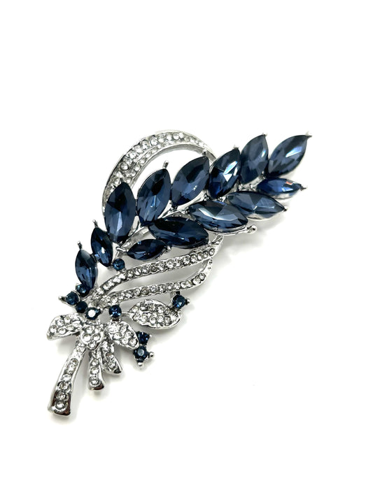 Wheat Stalk Brooch | Hand-Set Crystal Floral Brooch for Women | Vintage-Inspired Statement Jewelry Gift for Her