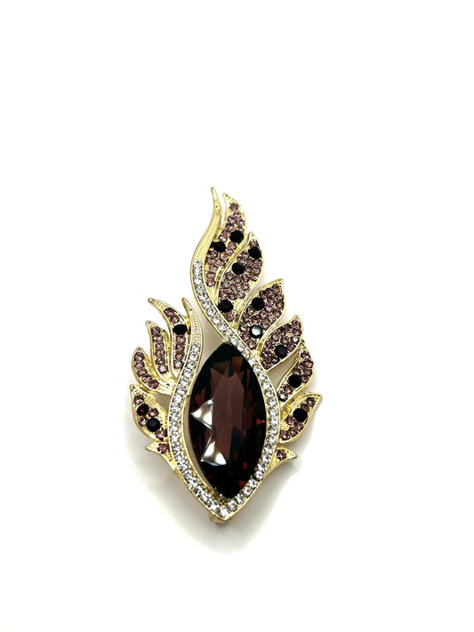 Vintage Style Brooch | Hand-Set Crystal Floral Brooch for Women | Vintage-Inspired Statement Jewelry Gift for Her