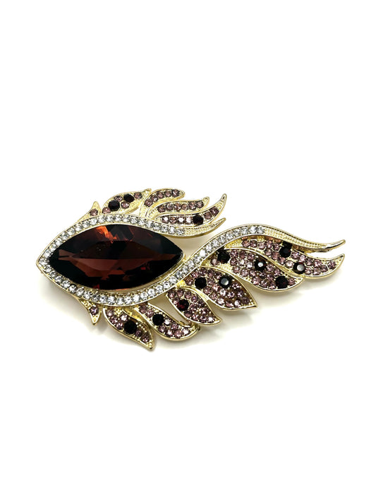 Vintage Style Brooch | Hand-Set Crystal Floral Brooch for Women | Vintage-Inspired Statement Jewelry Gift for Her