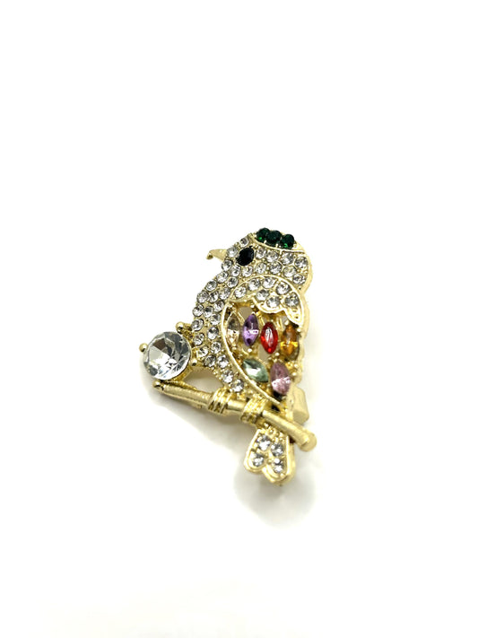 Bird Brooch | Hand-Set Crystal Floral Brooch for Women | Vintage-Inspired Statement Jewelry Gift for Her