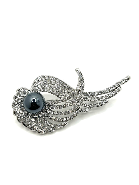 Wing Brooch| Hand-Set Crystal Floral Brooch for Women | Vintage-Inspired Statement Jewelry Gift for Her