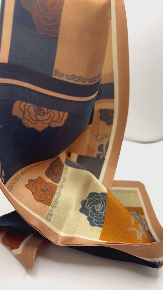 Autumn dream. Double side Mulberry Silk long Scarf